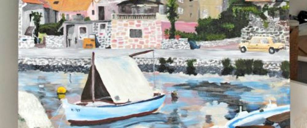 Vrboska - Maleri af ø i Kroatien